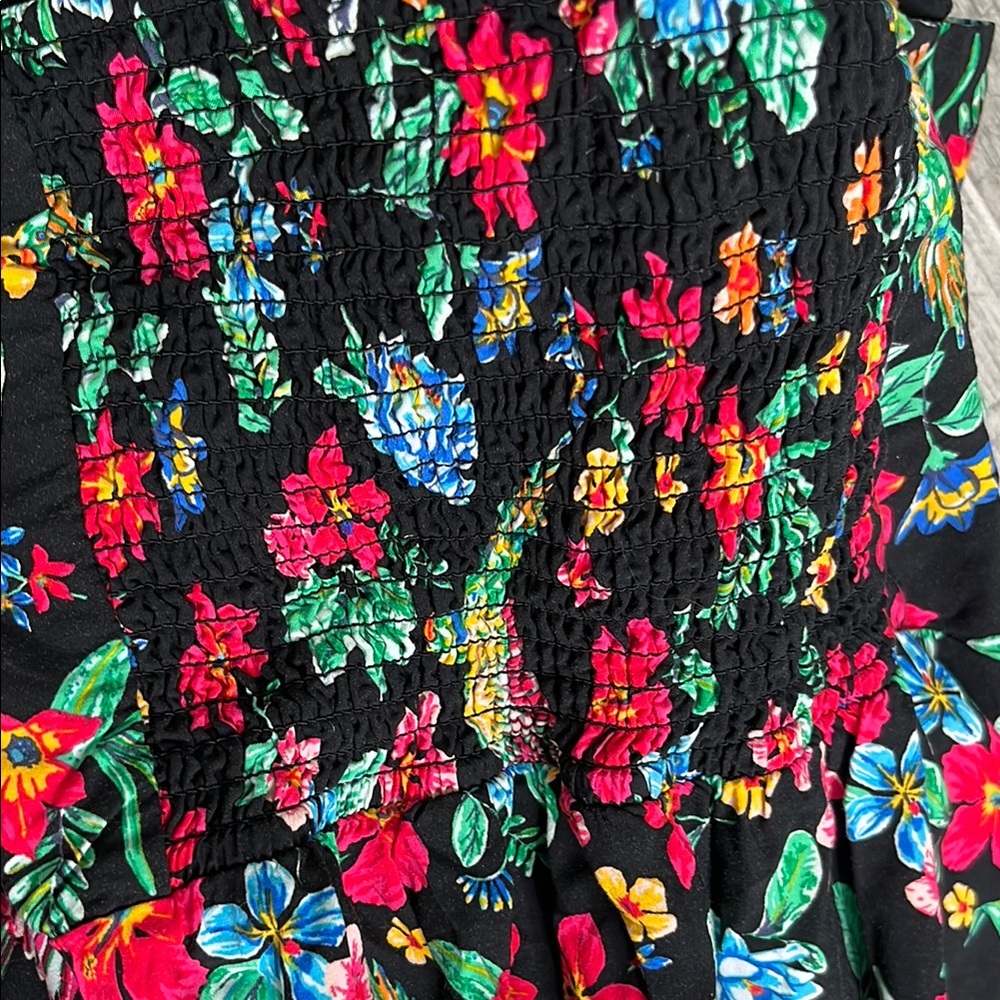 Floral Black Mini Dress - Picture 4 of 8